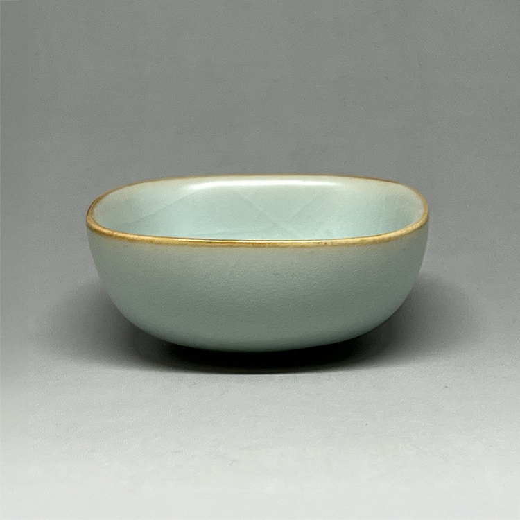 茶香自在】曉芳窯蔡曉芳大師汝窯天青矮四方杯汝瓷