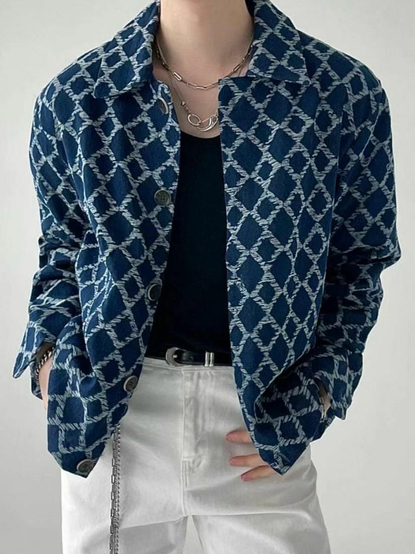 菱格紋開胸外套 MALENKII-132JK