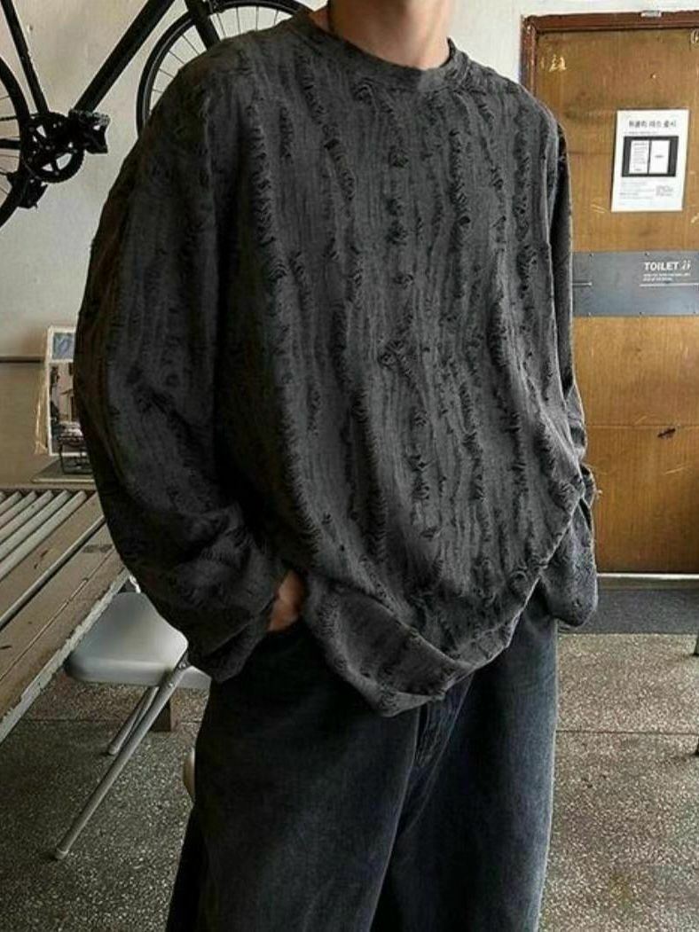 淨色暗紋長袖衫 MALENKII-045T