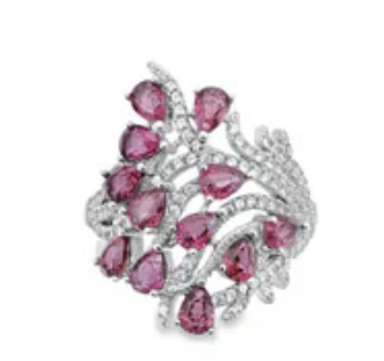 玫瑰石榴石戒指