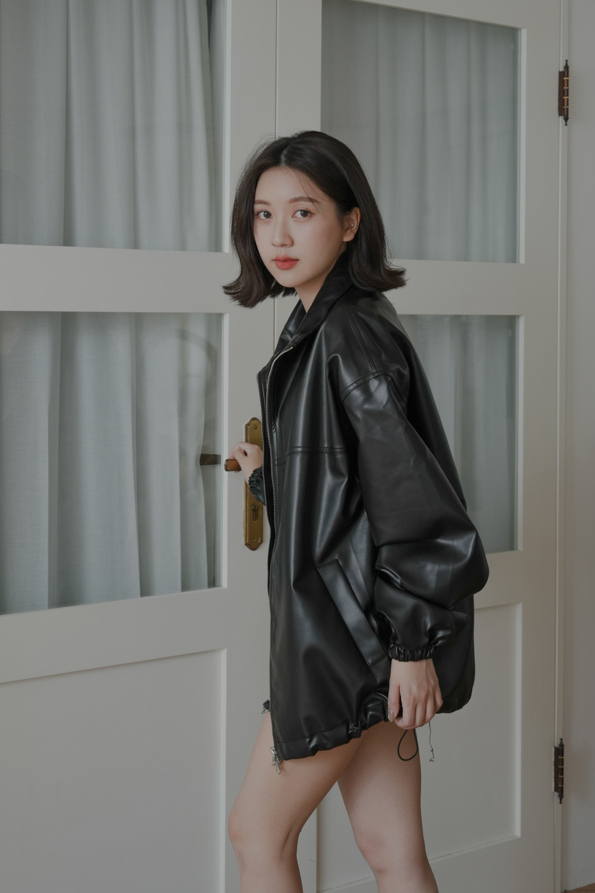 Balloon Leather Jacket #外套