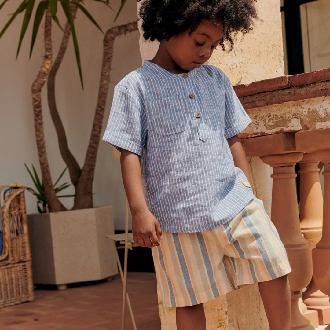 LOUISE MISHA│Shorts Obiki條紋短褲．Sand Riviera Stripes