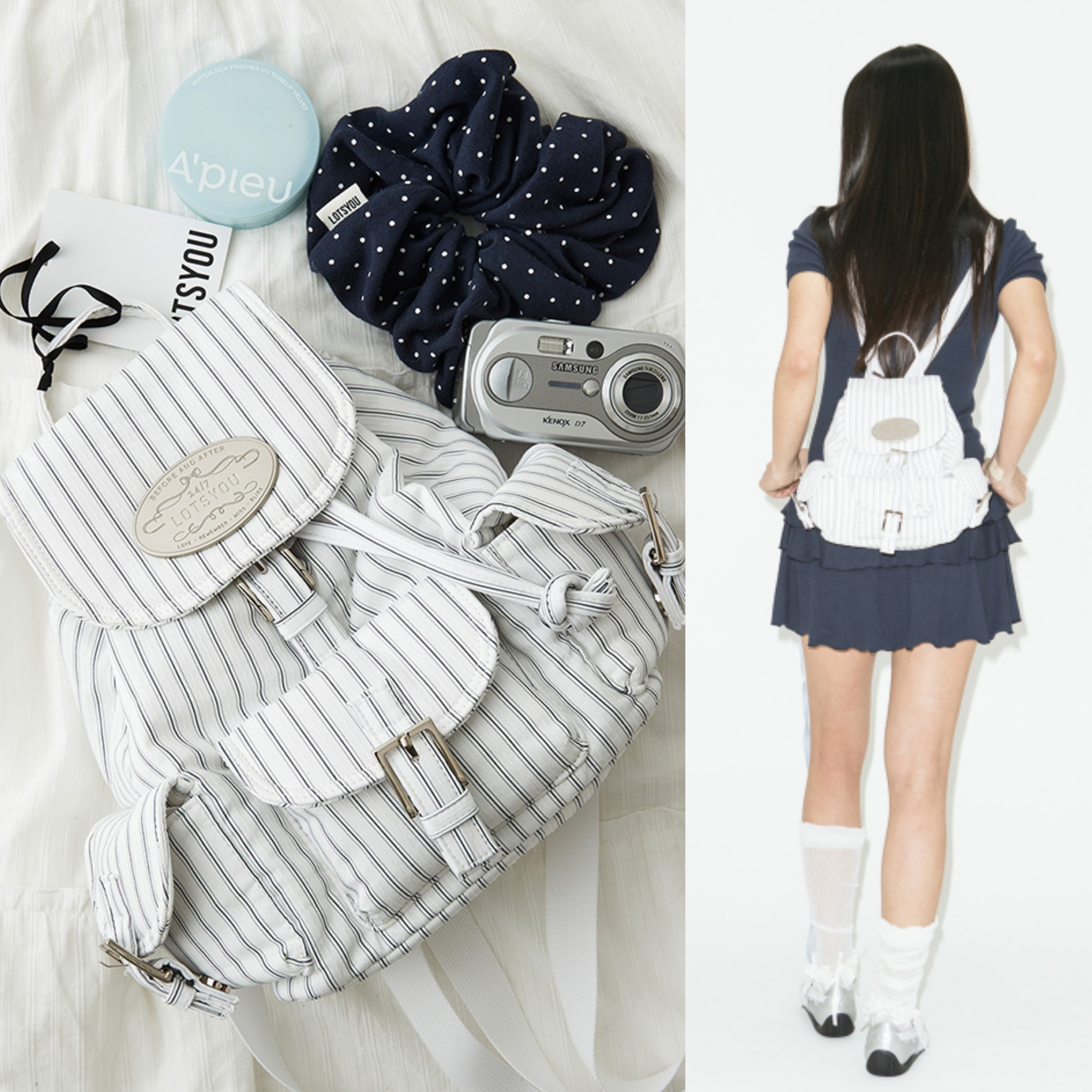★LOTSYOU★ lotsyouNostalgia Backpack Stripe PWTI5BAW530ONY lotsyou_Nostalgia Backpack Stripe