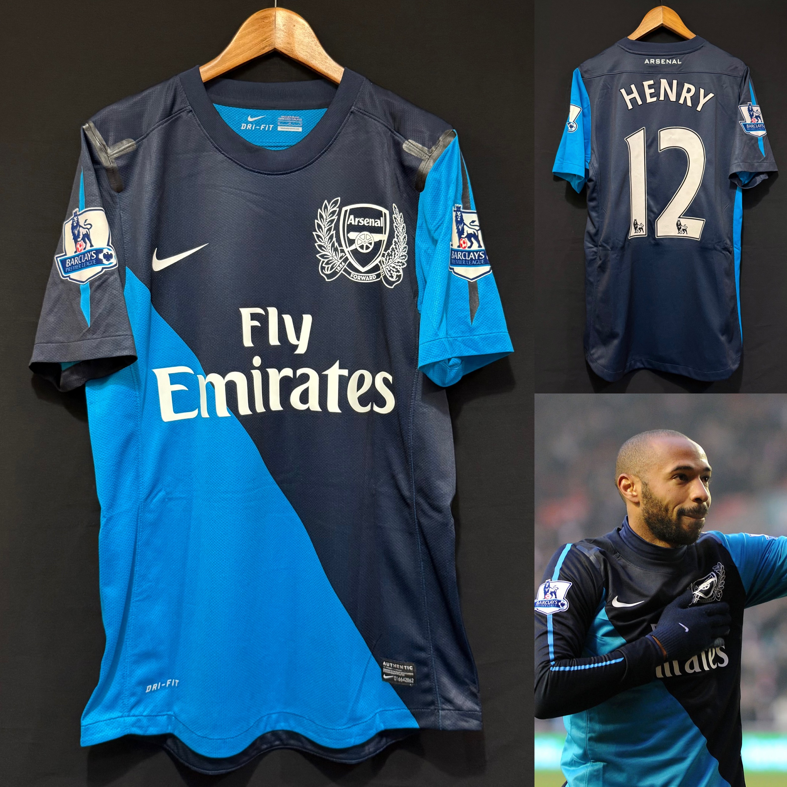 (Player Issue) Arsenal 2011-2012 125 Anniversary Nike Away Player Issue Shirt #12 HENRY