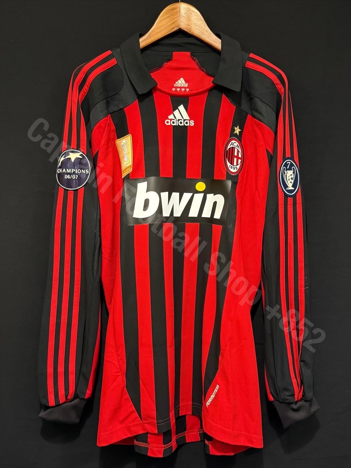 (Match Issue) AC Milan 2007-2008 UEFA Champions League Adidas L/S Home Match Worn Issue Shirt #7 PATO