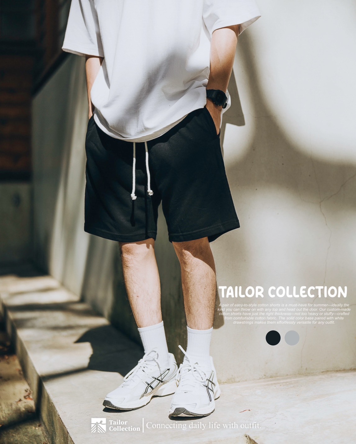 #現貨 Tailor collection 短棉褲 黑色 灰色