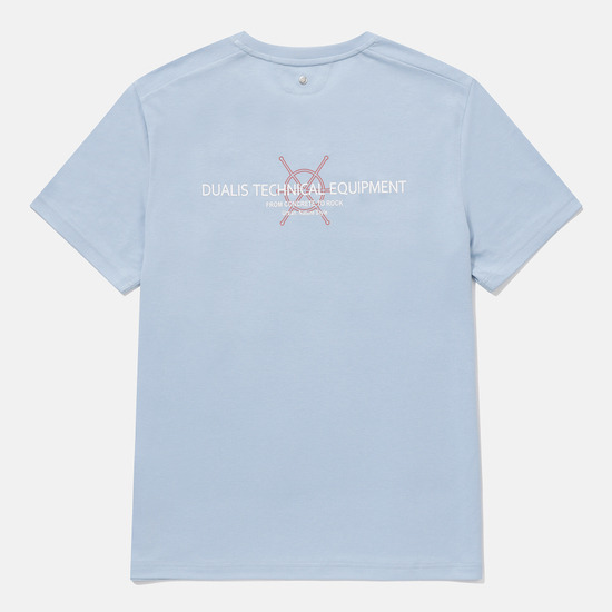 【 DESCENTE｜COOLING DUALIS 短TEE - 淺灰藍 】