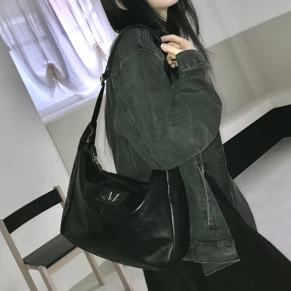 🇰🇷Mucent 梅林金皮革單肩包