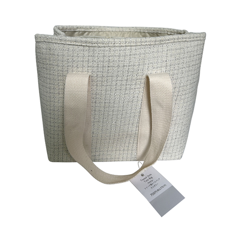 TP 粗花呢風托特包/米白