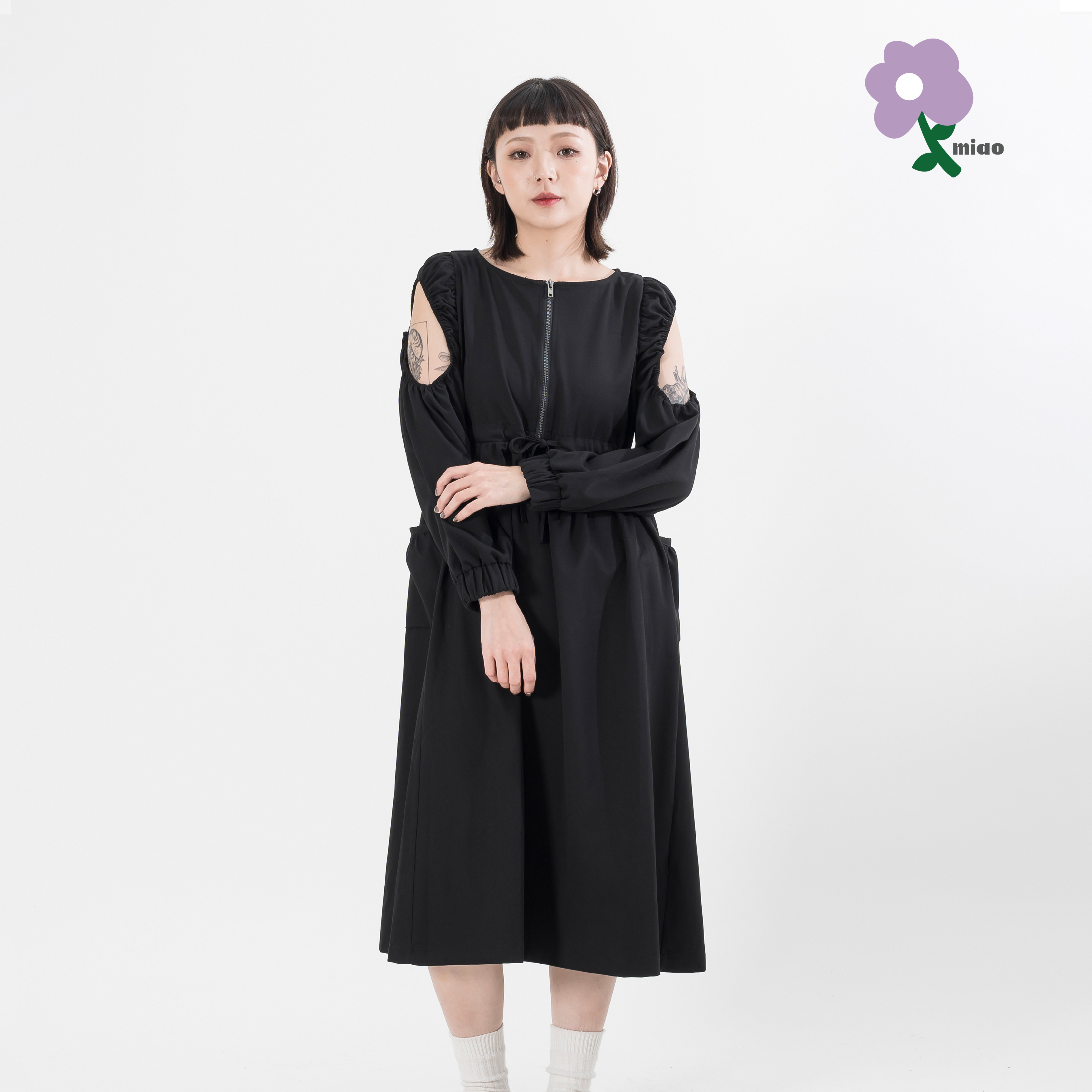 AGILITY MIAO Puff Sleeves Maxi Dress 女裝 泡泡袖 連身長裙 [V14]