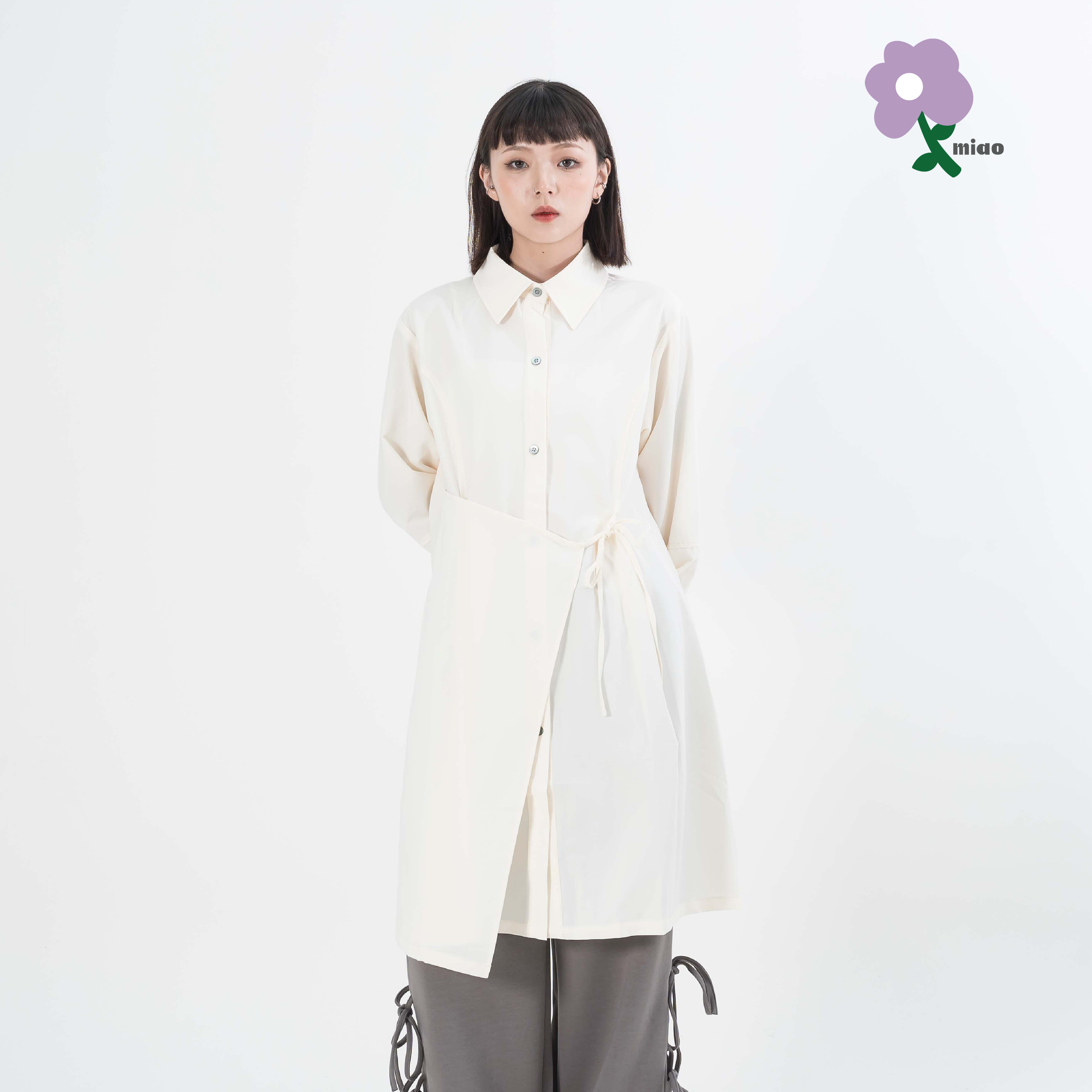 AGILITY MIAO 2WAY Long Shirt Dress 女裝 兩穿 綁帶襯衫 洋裝 [V05]
