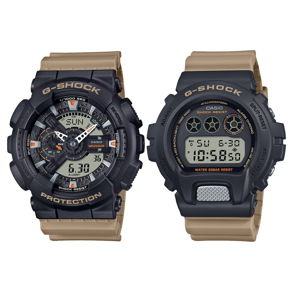 CASIO 卡西歐G-SHOCK 電子錶（GA-110TU-1A5／DW-6900TU-1A5）時尚時計