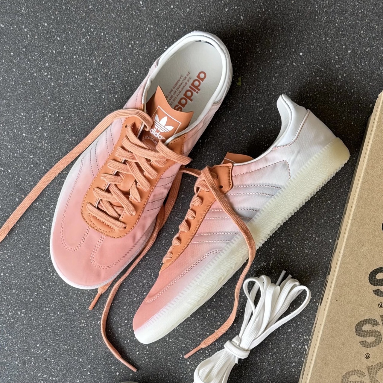 ADIDAS SAMBA DECON 漸變 漸層 珊瑚橘灰 灰白 奶油白 膠底 布面 男鞋 JP7059 / 預購