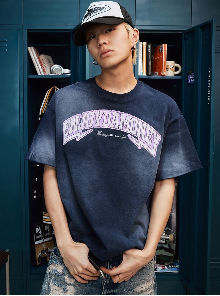 MEDM 髒洗印花 短袖 T