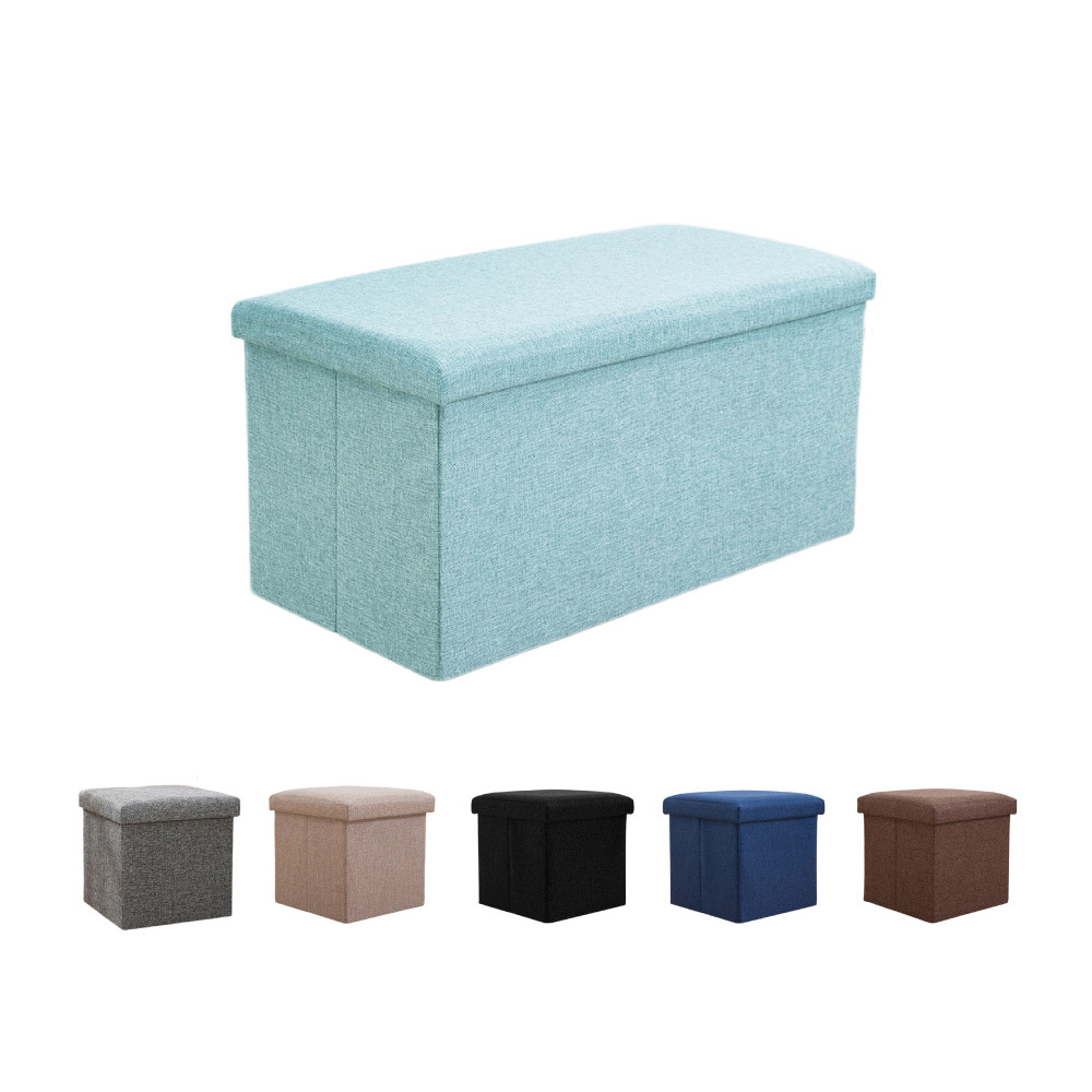 摺疊棉麻收納凳