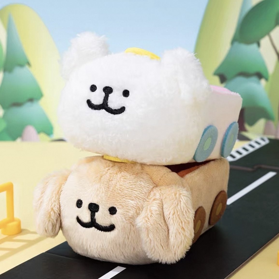 代購 MALTESE 線條小狗 車車擺件 可愛 毛絨玩偶 收納 桌面裝飾