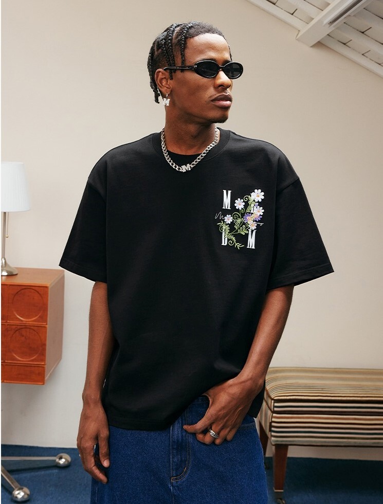MEDM 花卉刺繡 短袖 T