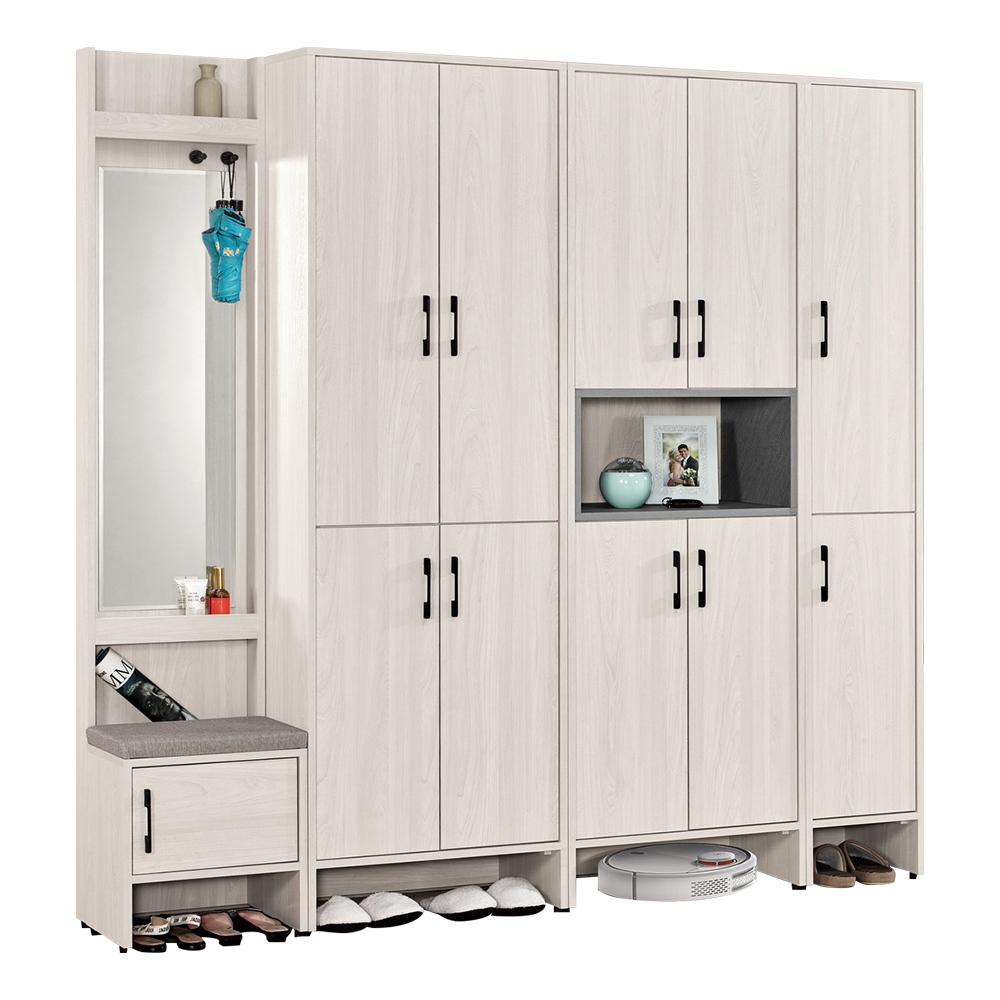 柏倫6.3尺多功能鏡面高鞋櫃/玄關收納櫃/隔間櫃/置物座鞋櫃