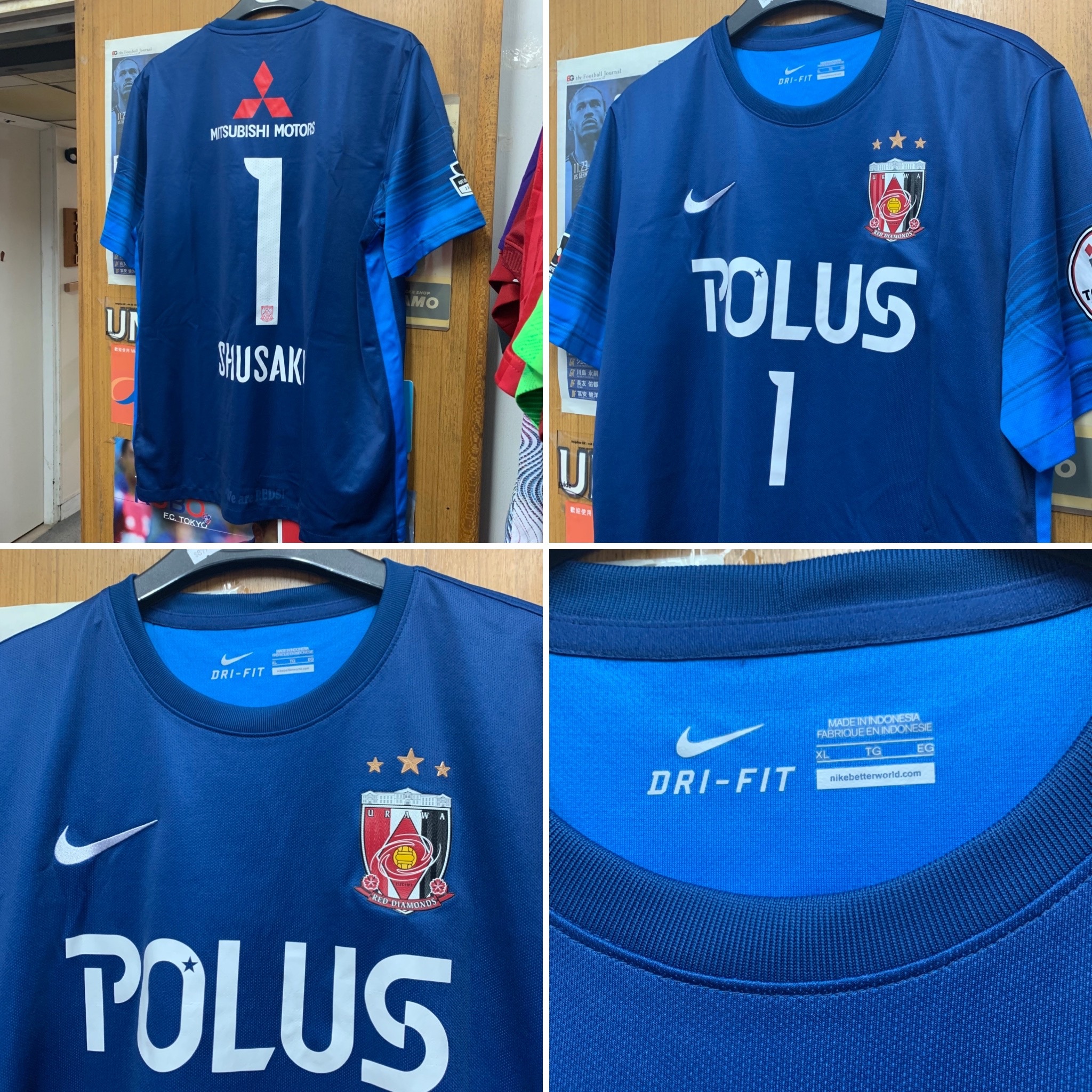 2016 Urawa Red Diamonds Goalkeeper Shirt with 1 SHUSAKU [Used, XL 90% New]