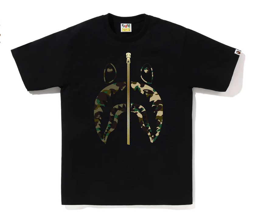 2025SS A BATHING APE BAPE 1ST CAMO SEPARATE SHARK TEE 迷彩 鯊魚 短T 現貨 1L30110018