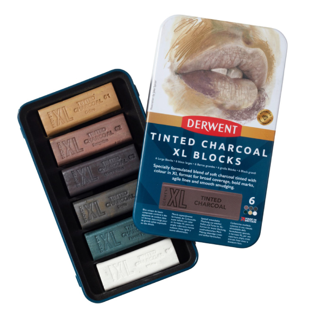 DERWENT德爾文DW2306177水性木炭塊 XL 6色
