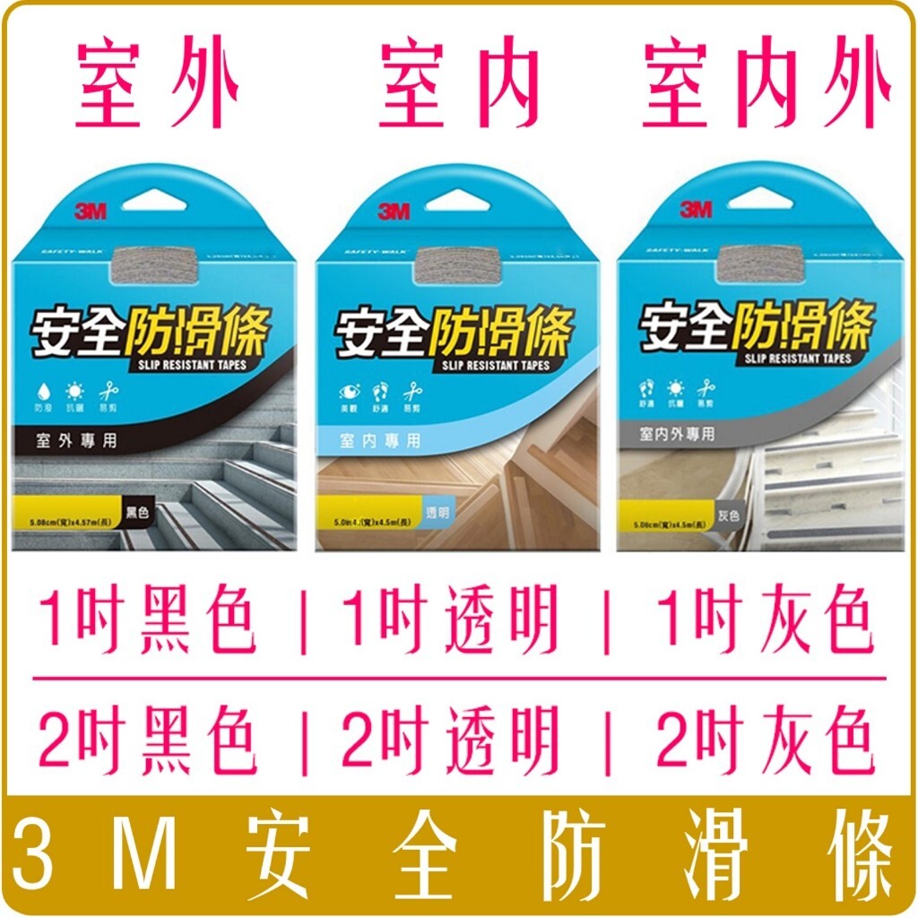 3M 室內用 室外用 防滑條 防滑 黑色 灰色 透明