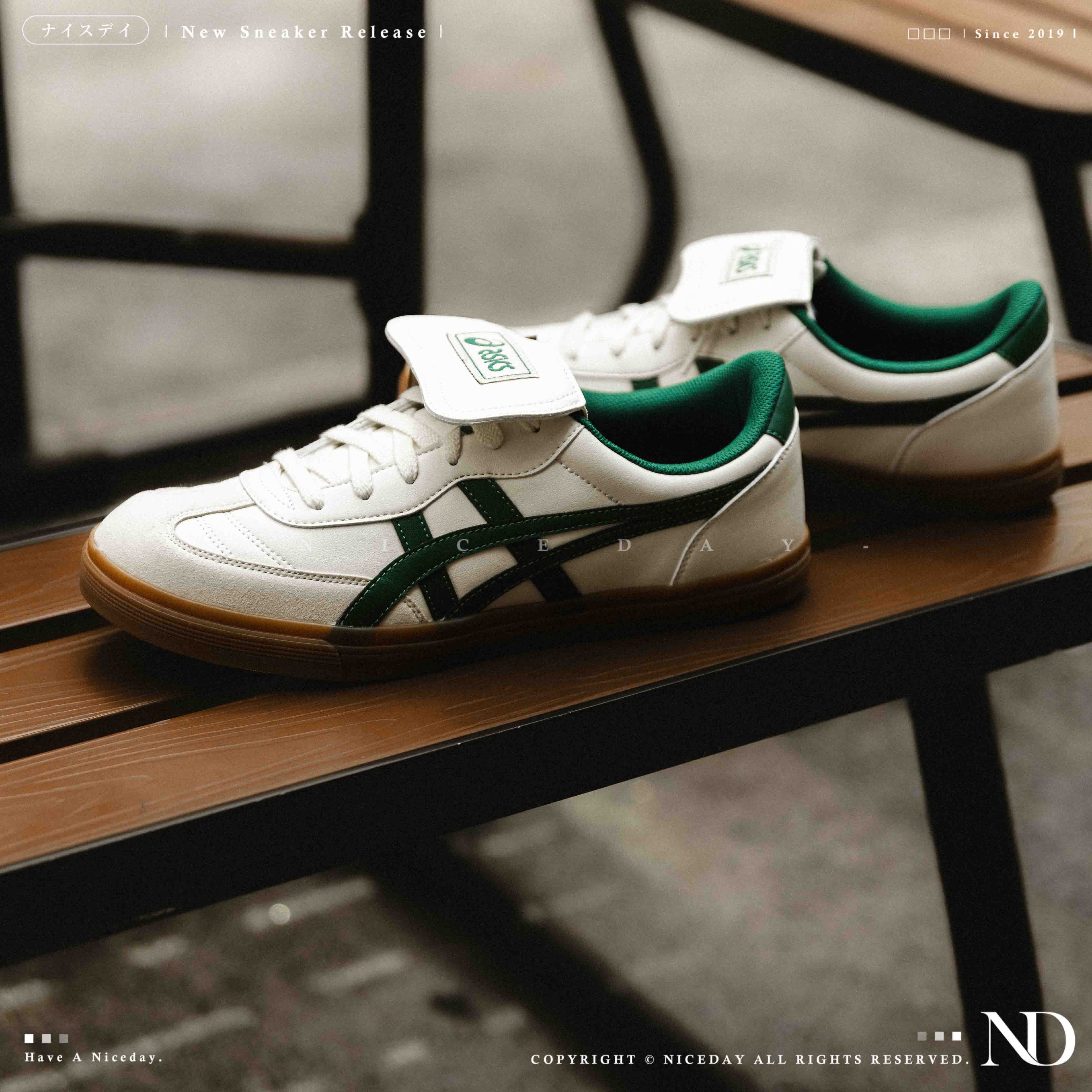 NICEDAY 代購ASICS AARON 2.0 翻蓋鞋舌復古米綠米色男鞋女鞋
