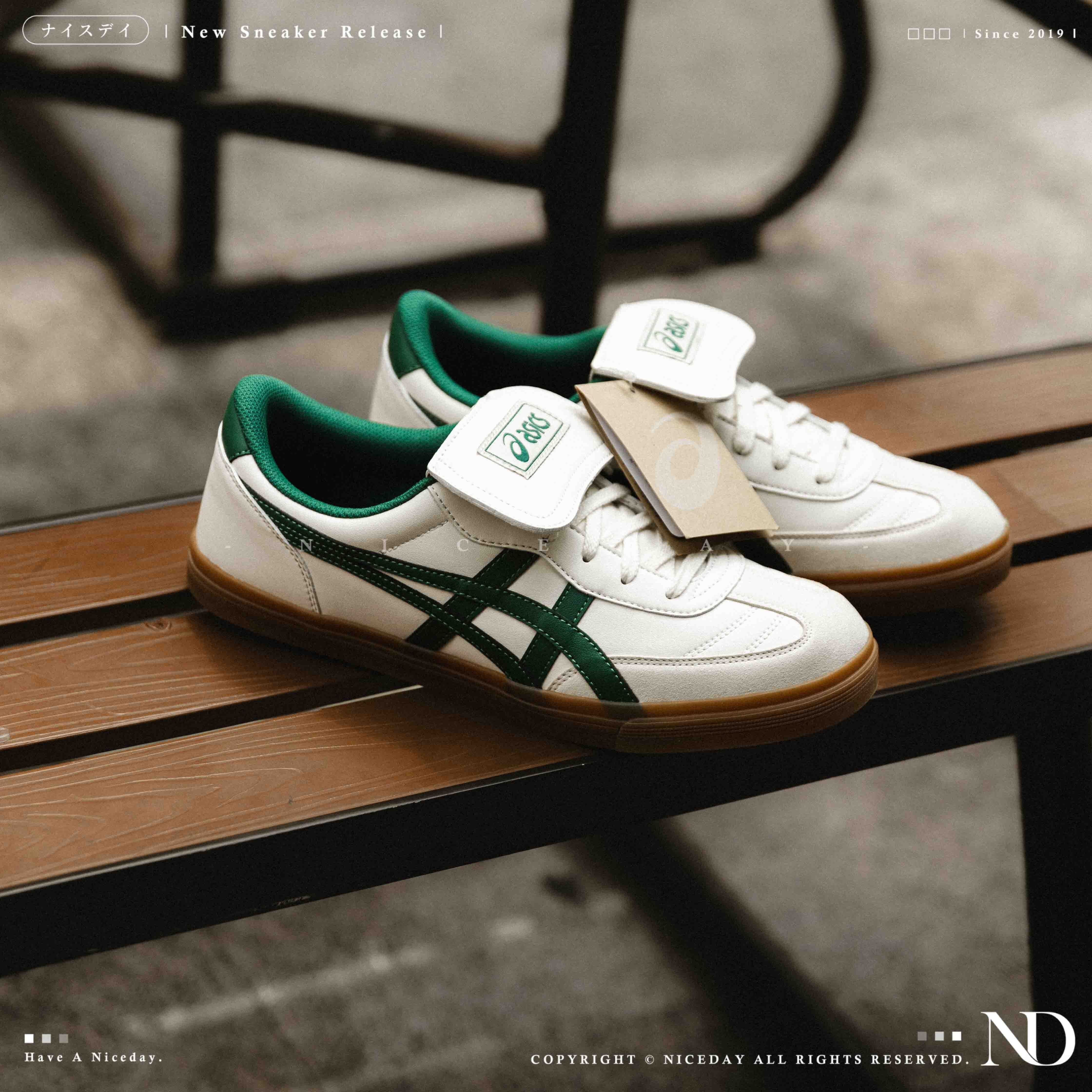 NICEDAY 代購 ASICS AARON 2.0 翻蓋 鞋舌 復古 米綠 米色 男鞋 女鞋 1203A720-750