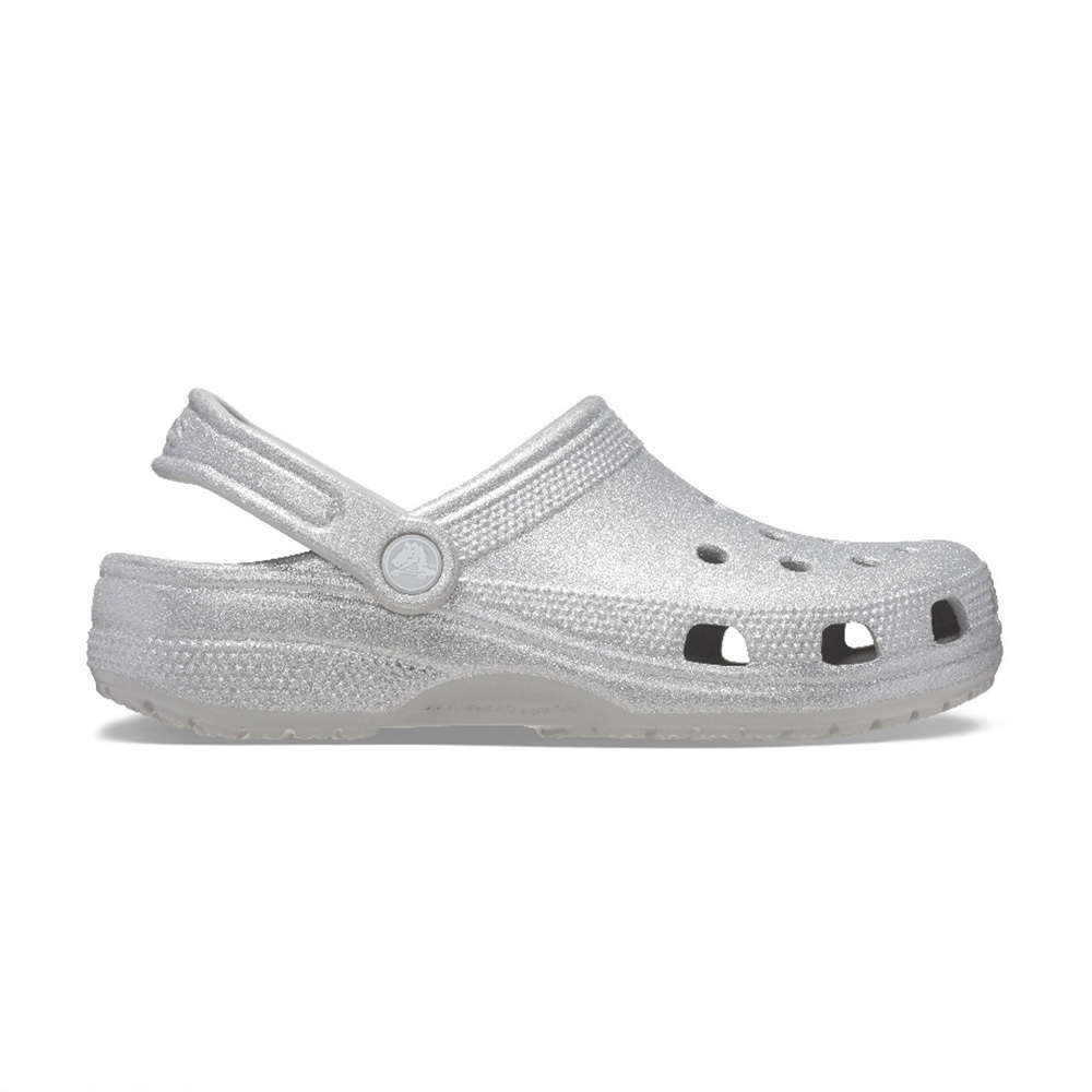 Crocs Classic Glitter Clog 男鞋 女鞋 銀色 亮片 洞洞鞋 布希鞋 涼拖鞋 2059420IC