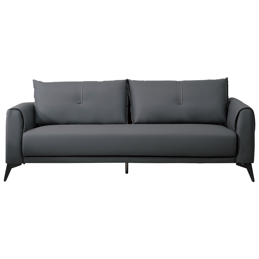 克雷亞灰色皮革沙發三人座/沙發椅