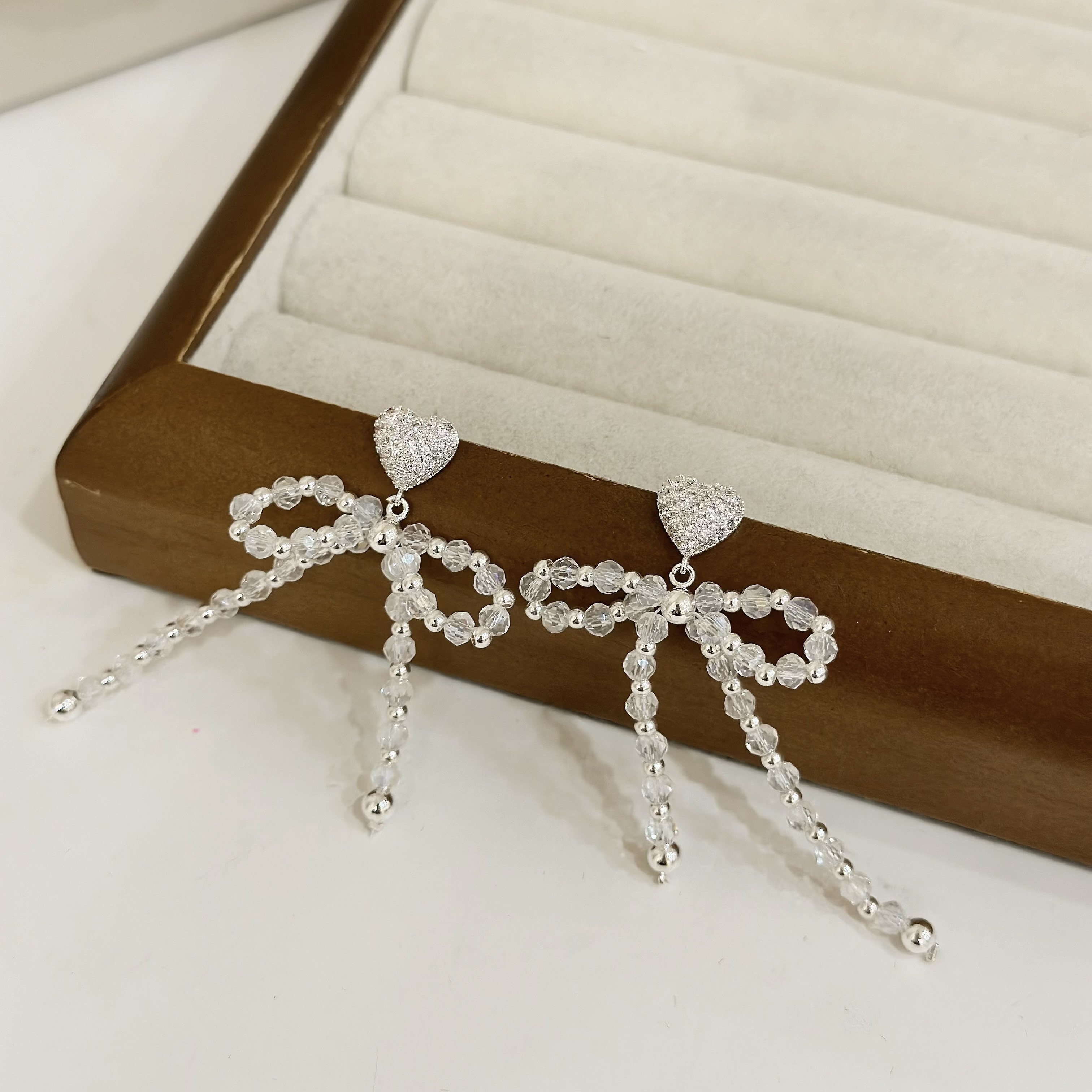 A08愛心水晶蝴蝶結垂吊