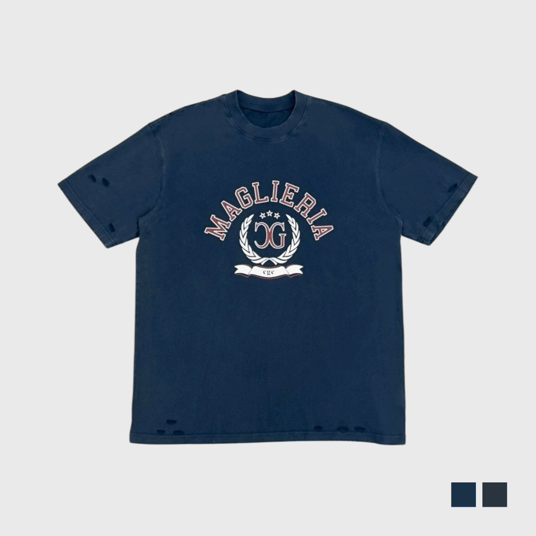 復古徽章破壞短T