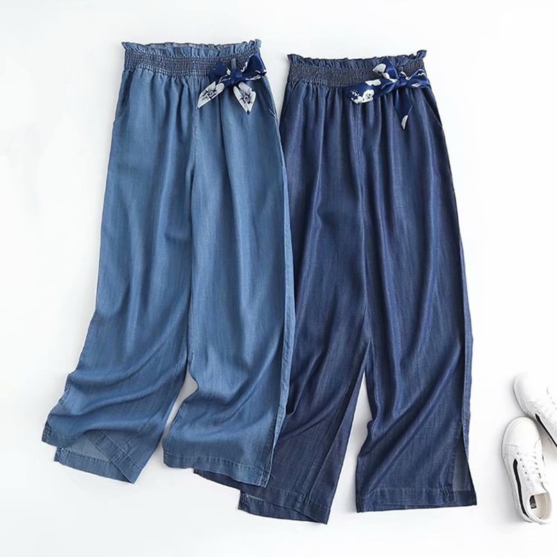 造型綁帶天絲牛仔褲 兩色