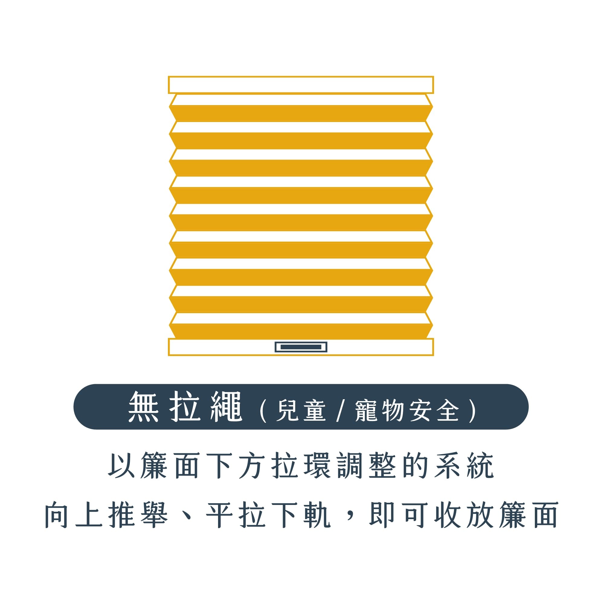 無拉繩式蜂巢簾