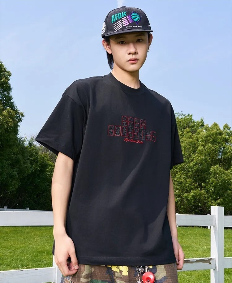 AFGK electronic screen embroidery LOGO short T A FEW GOOD KIDS