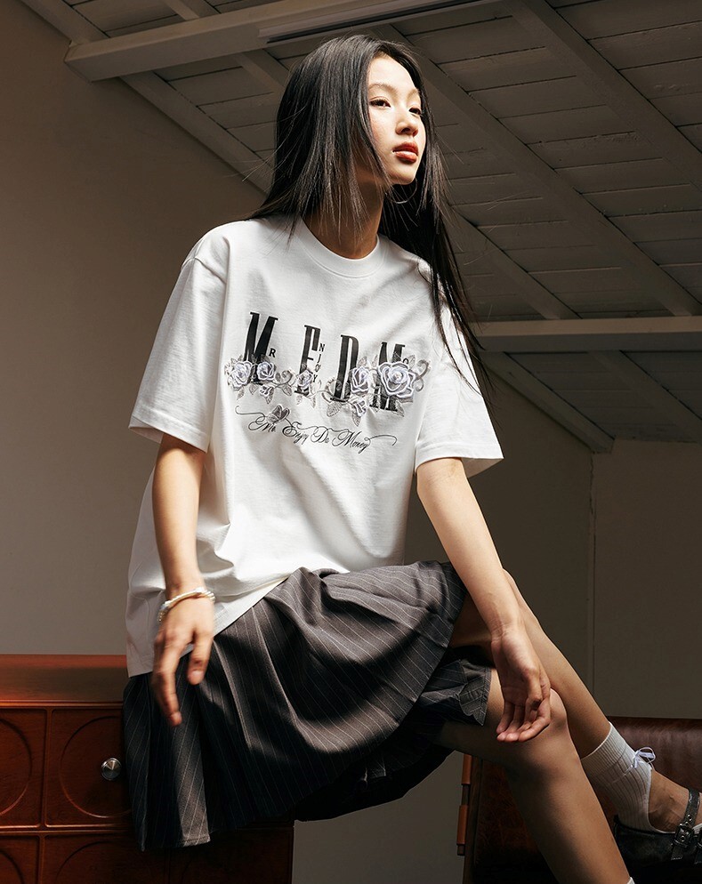 MEDM 冰錐玫瑰 刺繡 短袖 T