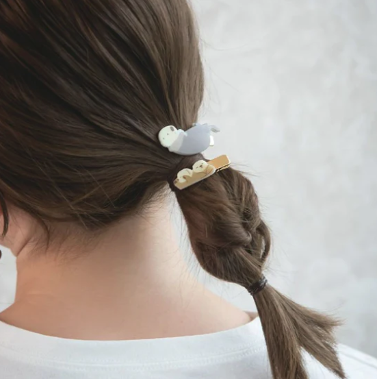 動物圖案髮夾set (豬仔/水獺)