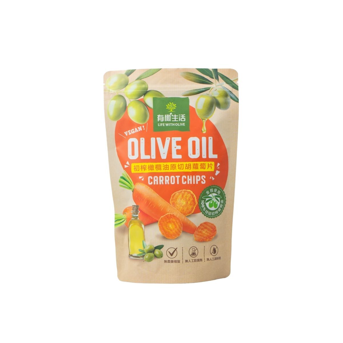 初榨橄欖油原切胡蘿蔔片 50g