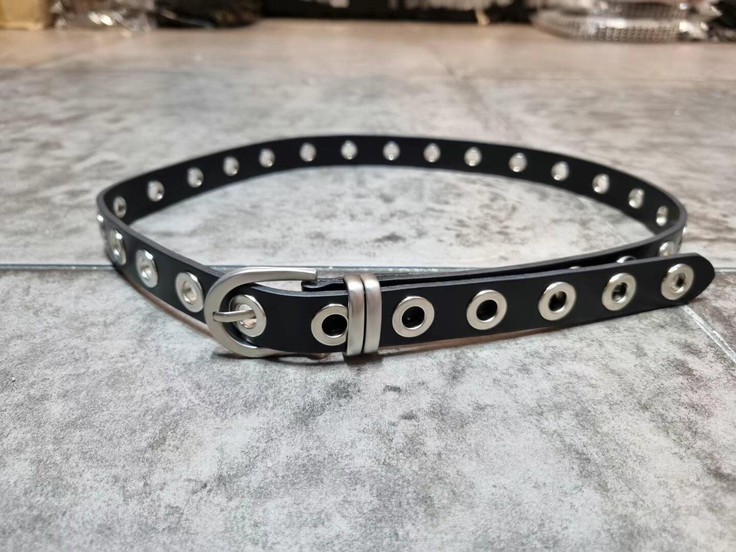 銀扣真皮皮帶 A0025