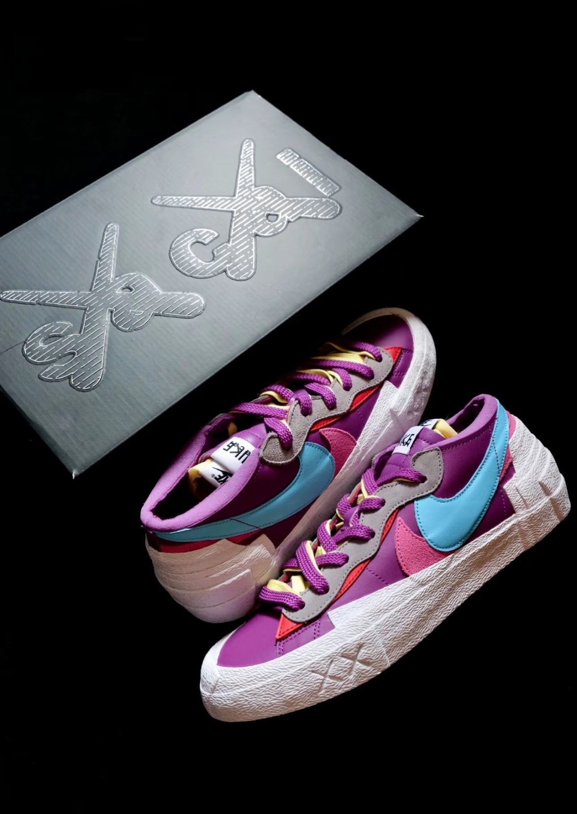 【逢甲FUZZY】Kaws x Sacai x Nike Blazer Low 雙勾 解構 聯名 紫色 DM7901-500