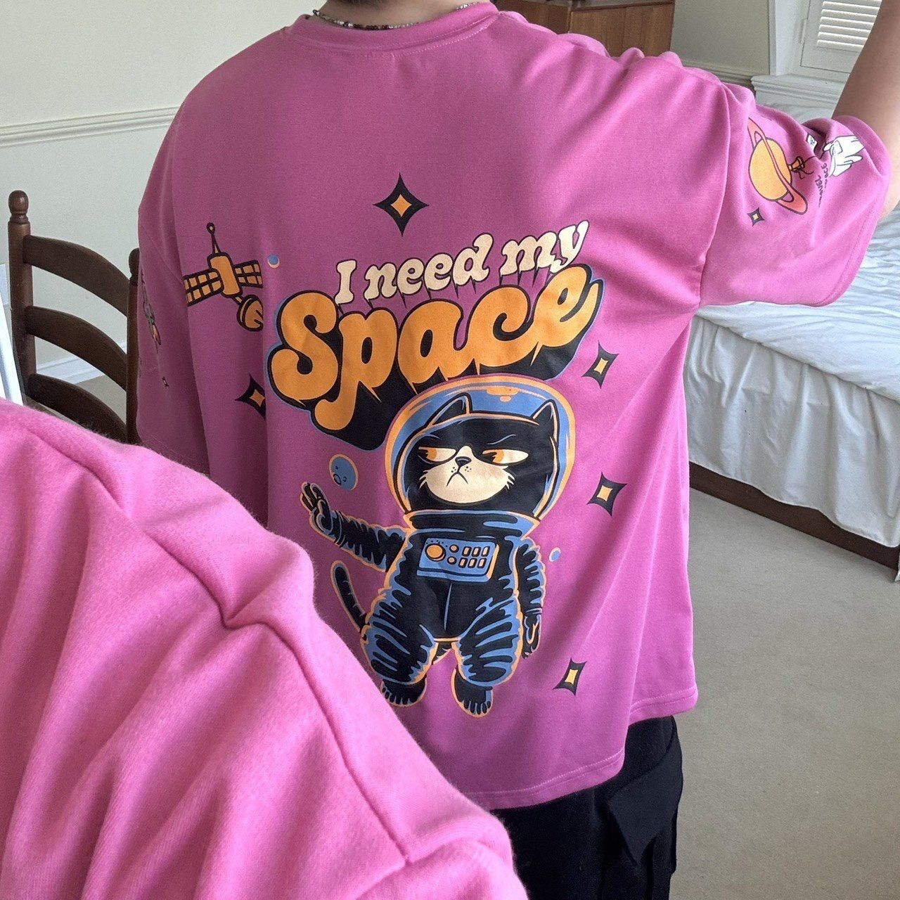 貓仔圖案英文字短袖Tee BY ATTENTION-382T