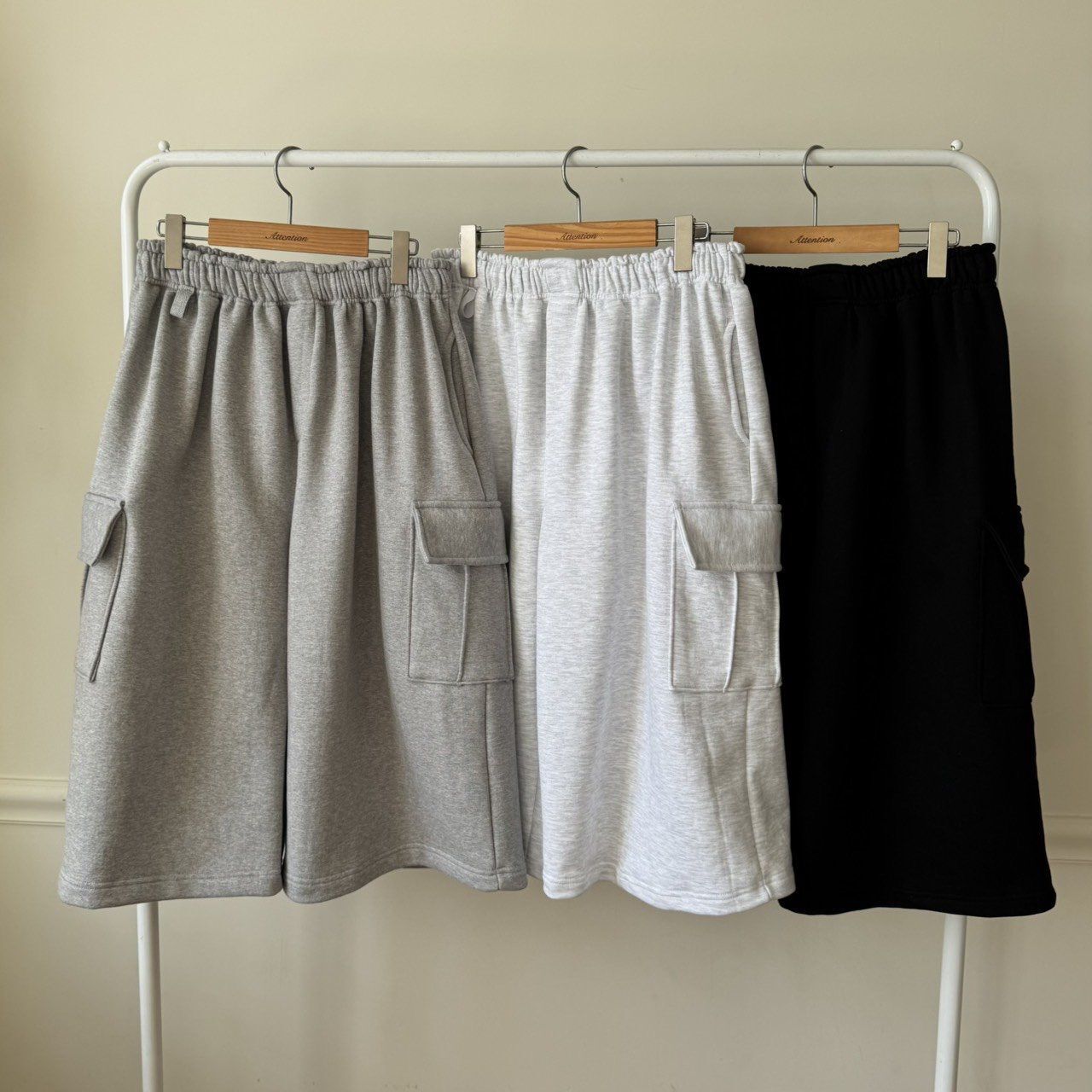 淨色工裝短褲 BY ATTENTION-384P