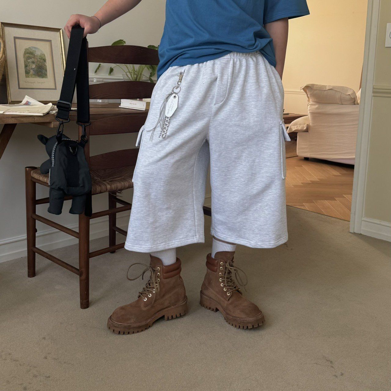 淨色工裝短褲 BY ATTENTION-384P