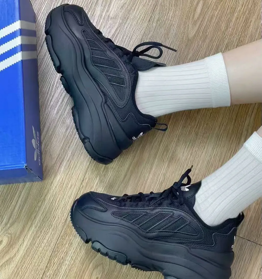 【現貨】ADIDAS ORIGINALS OZGAIA 全黑"超厚底鞋"-WOMEN