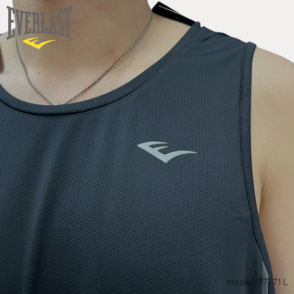 EVERLAST 背心 黑灰 小LOGO 機能 運動 上衣 男 4121148220