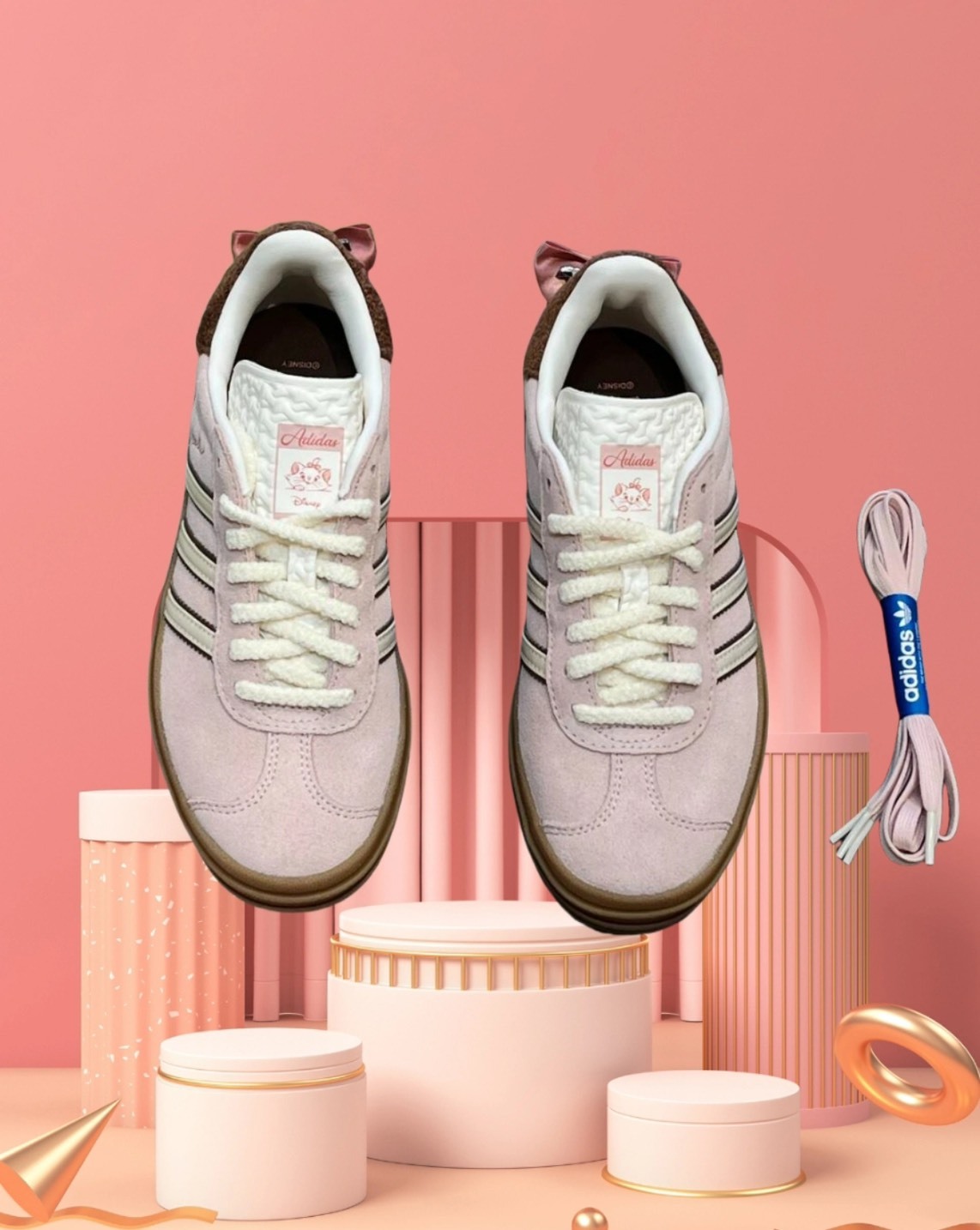 迪士尼貓兒歷險記 x adidas Gazelle 粉紅瑪麗貓女鞋