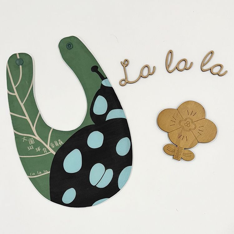 台灣特有種系列  大圓斑球背象鼻蟲  八層紗棉質圍兜