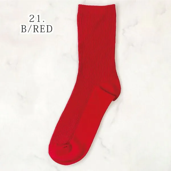 Gloria羅紋彩色中筒襪子 (21.B/Red)