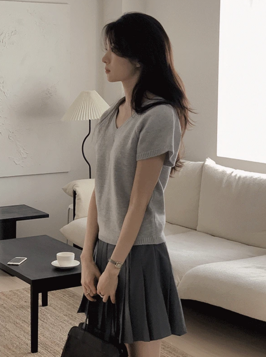 預訂｜SLOWAND #SLOWMADE -3kg 輕盈感小飛袖針織上衣 (3 Color)