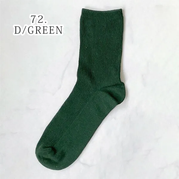 Gloria羅紋彩色中筒襪子 (72. D/Green)